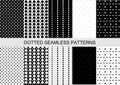 Abstract simple seamless dotted patterns set