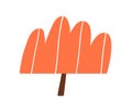 Abstract simple tree. Kids forest fall plant of naive primitive shape, doodle style. Stylized botanical autumn clip-art