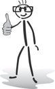 Illustration of a stick man - thumbs up - ok