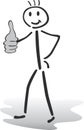 Illustration of a stick man - thumbs up - ok