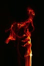 Abstract single fire flame on black background