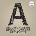Abstract Sketch Alphabet and Digit Vector Royalty Free Stock Photo