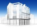 Abstract sketch design of exterior building Royalty Free Stock Photo