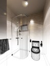 Abstract sketch design of interior bathroom