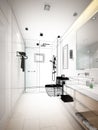 abstract sketch design of interior bathroom Royalty Free Stock Photo