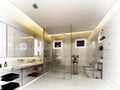 abstract sketch design of interior bathroom