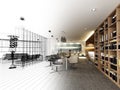 Abstract sketch design of interior dining