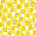 Abstract sketch yellow and gray colors pattern