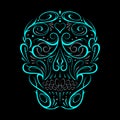 Abstract Skull Shape Turquoise Pattern