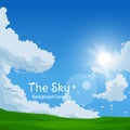 Beautiful Blue Sky Background with abstract clouds