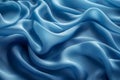 Abstract sky blue background of wavy folds of grunge silk texture, luxury cloth, liquid wave, generative ai Royalty Free Stock Photo