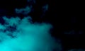 Abstract Sky Blue Smoke In Dark Black Background.Smoke background. Royalty Free Stock Photo