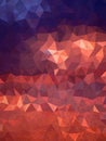 Abstract sky of sunrise with triangles and grudge texture