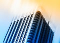 Abstract skyscraper during sunset time background Royalty Free Stock Photo