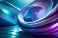 Abstract, sleek figures with glossy finish, showcasing depth and movement, generative ai