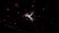 Abstract slow motion of glowing of mosaic tiles on black background. Motion. Technological pattern with code program