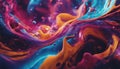 Abstract slow motion ink background Super vibrant colorful paint cosmic swirls and wave flowing forms stock videoAbstract Colors