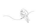 Abstract small bird perched on tree branch