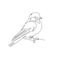 Abstract small bird perched on tree branch