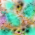 Abstract small flowers bakground, Digital textile design, wallpaper