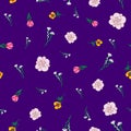 Abstract small flowers vector repeat pattern