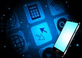 Abstract smartphone and application with technology background concept design Royalty Free Stock Photo