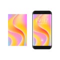 Abstract smartphone with colorful screen. Liquid color