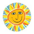 Abstract smiling sun