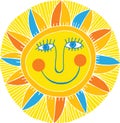 Abstract smiling sun