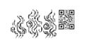 Abstract Smoke Effect QR Code, Ethereal Digital Data, vector design Generative AI Royalty Free Stock Photo