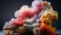 Abstract smoke explodes in multi colored fractal pattern, creating a futuristic backdrop generated by AI Royalty Free Stock Photo