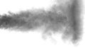 Abstract smoke explosion. Ink cloud isolated on white background. Colorful paints of array particles fly in air and mix smo