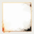 abstract smoke frame with gold frame on a white background