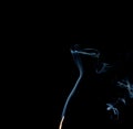 Abstract smoke of joss stickon black Royalty Free Stock Photo