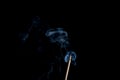 Abstract smoke of joss stickon black Royalty Free Stock Photo