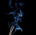 Abstract smoke of joss stickon black Royalty Free Stock Photo