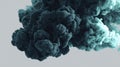 Abstract Smoke Texture Created by Octopus Ink in a Black and Teal Gradient for Corporate Design Royalty Free Stock Photo