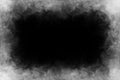 Abstract smoke texture frame over black background. Fog in the darkness. Natural pattern. Royalty Free Stock Photo