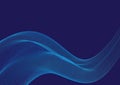 Abstract smoke waves graphic design template illustration - blue background Royalty Free Stock Photo