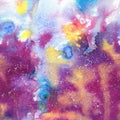 Abstract smoky galaxy watercolor texture, bright color palette