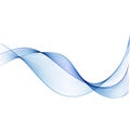 Abstract smooth color wave vector. Curve flow blue motion illustration. Smoke blue wave design. Vector lines.