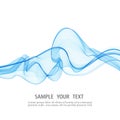 Abstract smooth color wave vector. Curve flow blue motion illustration. Smoke blue wave design. Vector lines. Royalty Free Stock Photo