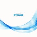 Abstract smooth color wave vector. Curve flow blue motion illustration. Smoke design.