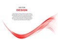 Abstract smooth color wave vector. Curve flow red motion illustration. Royalty Free Stock Photo