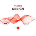 Abstract smooth color wave vector. Curve flow red motion illustration. Royalty Free Stock Photo