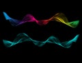 Abstract smooth curved line Design element Technological background with bright wavy colored line Stylization of digital equalizer