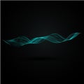 Abstract smooth curved line Design element Technological futuristic background with wavy line Stylization technology digital