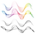 Abstract smooth curved lines Design element Technological background with a line in the wave form Stylization soundwave Royalty Free Stock Photo