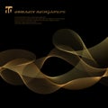 Abstract smooth gold color wave lines motion pattern.