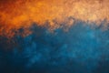 Abstract Smooth Gradient Blend of Deep Blue and Warm Orange with Subtle Textured Noise warm tones Royalty Free Stock Photo